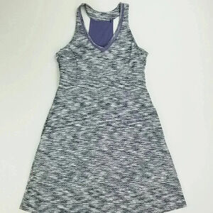 MPG Medium Tank Dress Women's Black White Mondetta Racerback Built In Sports Bra